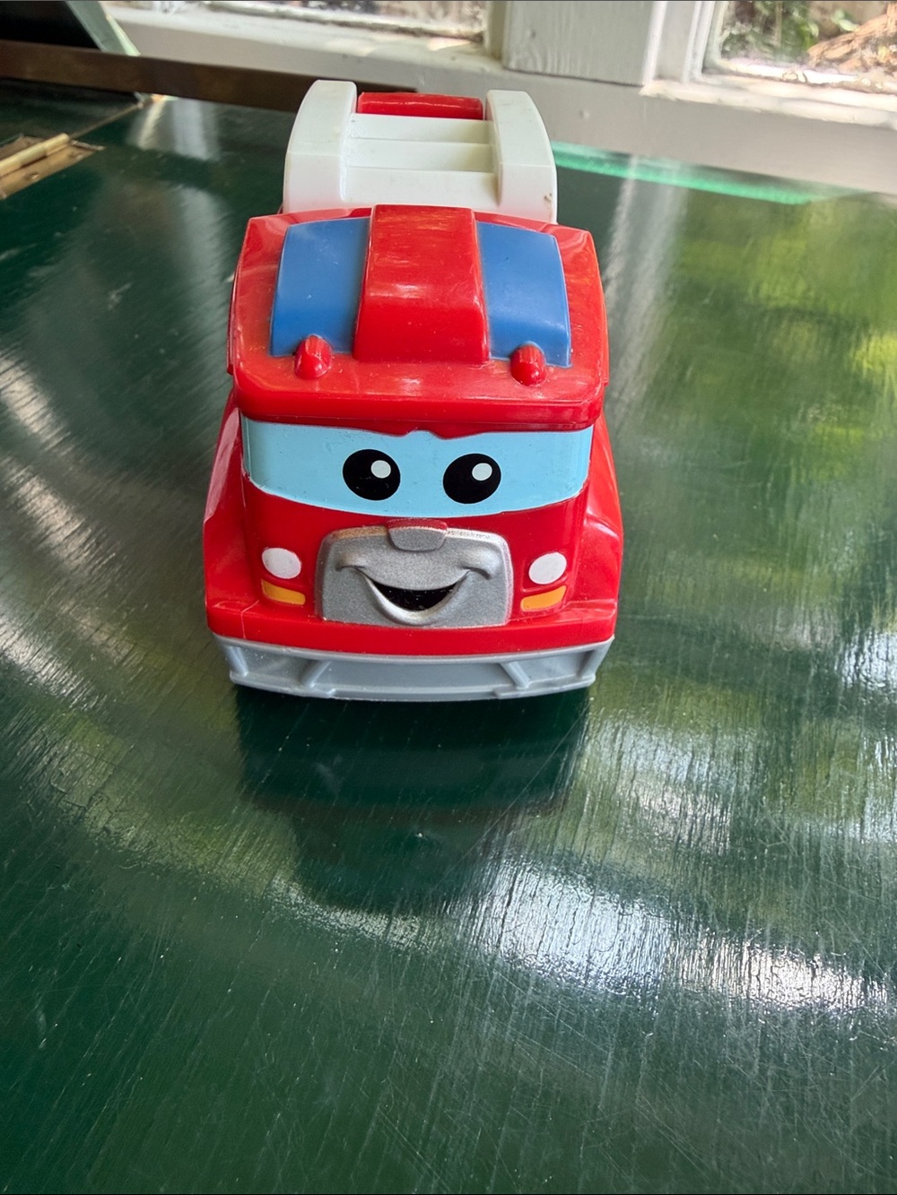 Mega Bloks, Freddie, Red Toy Fire Truck with Smiling Face - Kids Toy